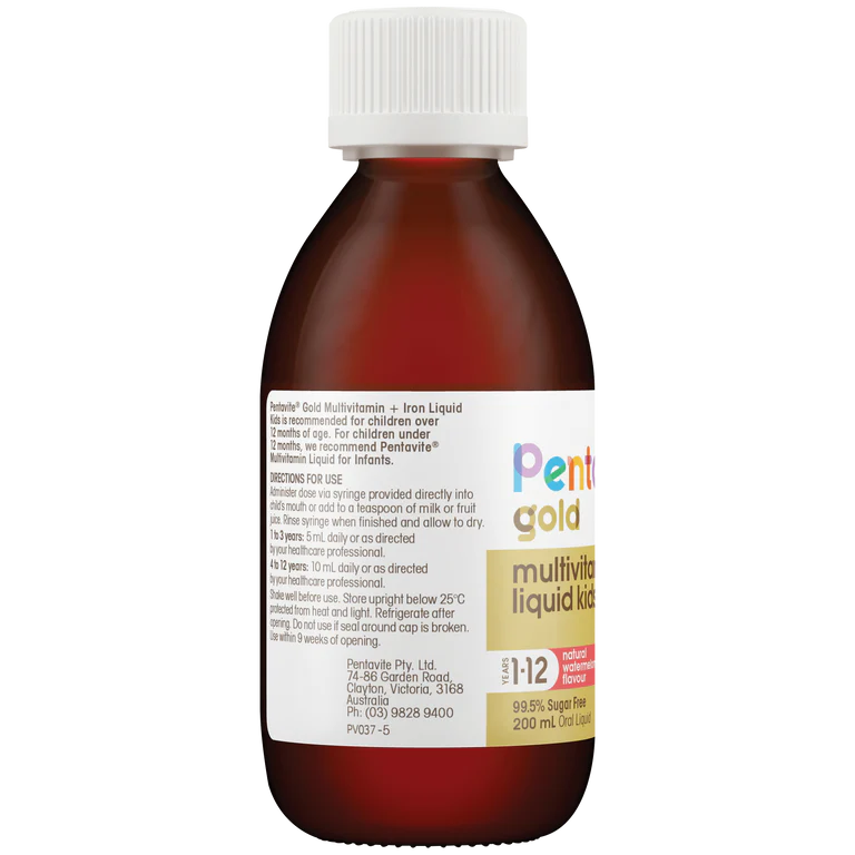 Vitamin tổng hợp và sắt cho bé dạng lỏng Pentavite Multivitamin + Iron Kids Liquid HB10